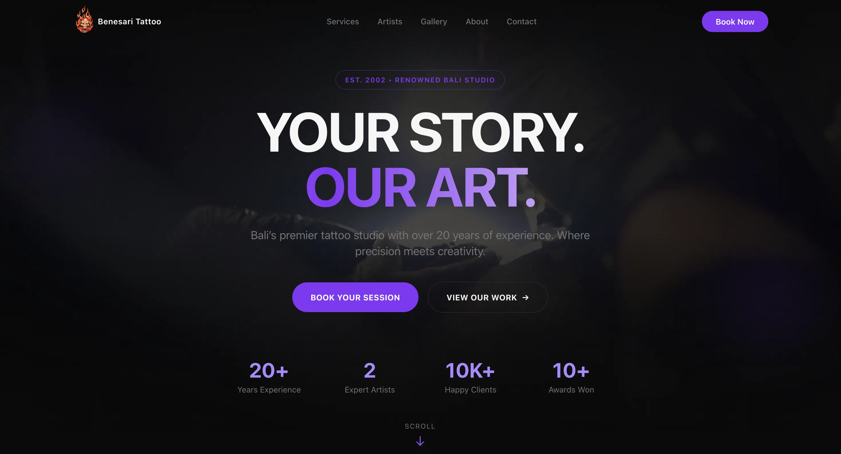 A screenshot of https://benesaritattoo.com